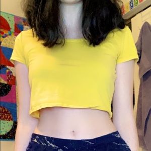 Yellow crop top